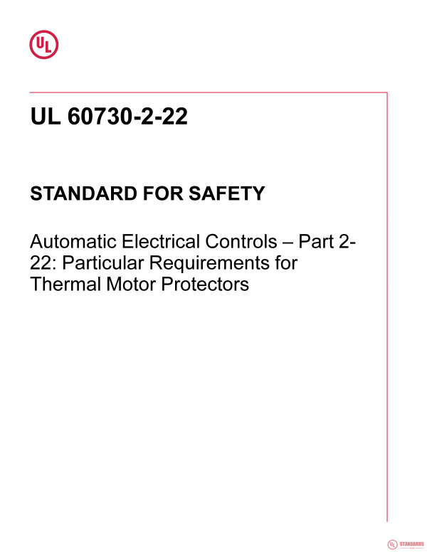 UL 60730-2-22 PDF UL 60730-2-22 PDF